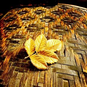 Golden Rose Leaf Pin